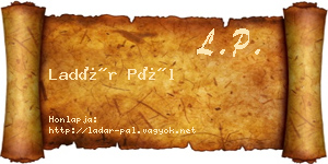 Ladár Pál névjegykártya